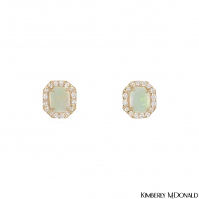 Kimberly McDonald Rose Gold Opal & Diamond Earrings